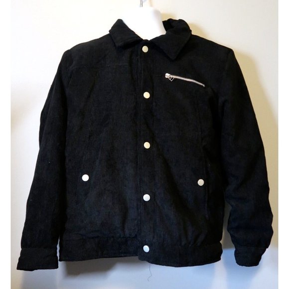 Men's Corduroy Trucker Jacket Sherpa Lined Black Men's Size XL